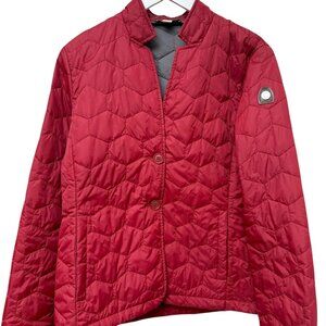 Dover Saddlery Quilted Jacket Womens Medium Red Equestrian Button Front